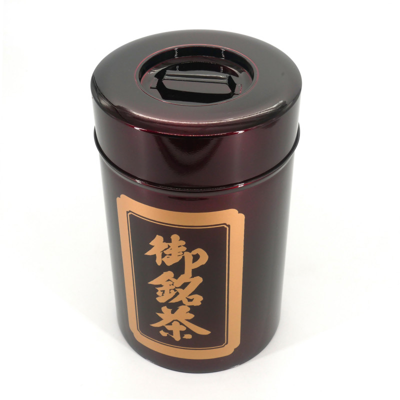 Grande Boîte à thé japonaise en métal, 1kg, rouge, OMEICHA AKA