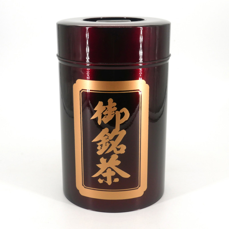 Scatola da tè giapponese grande in metallo MIDORI, 1 kg, OMEICHA AKA