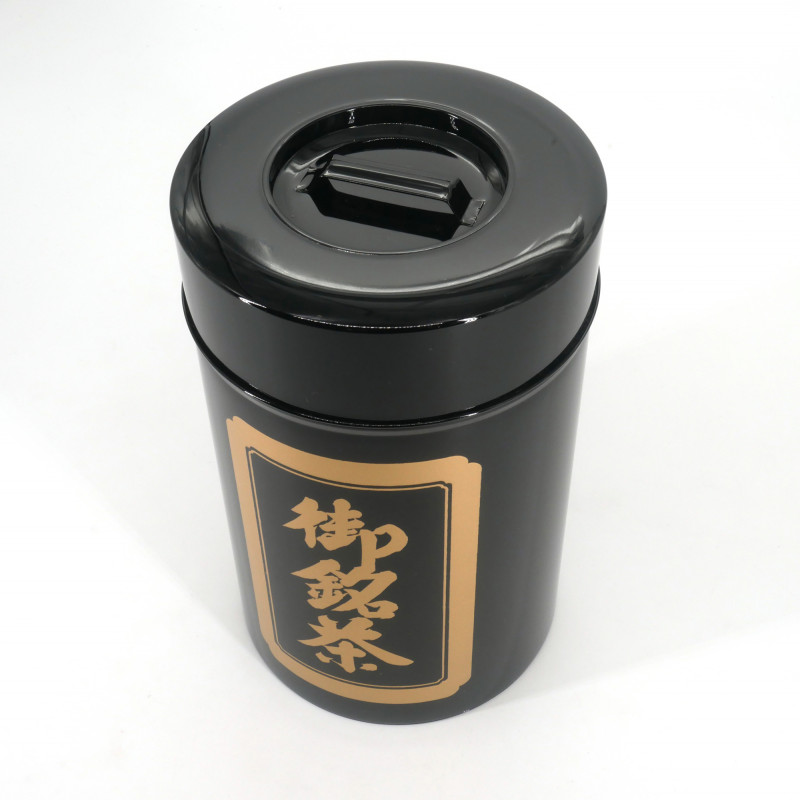 Grande Boîte à thé japonaise en métal, 1kg, noir, OMEICHA KURO