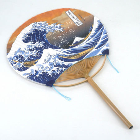 non folding japanese fan uchiwa, NAMI, wave