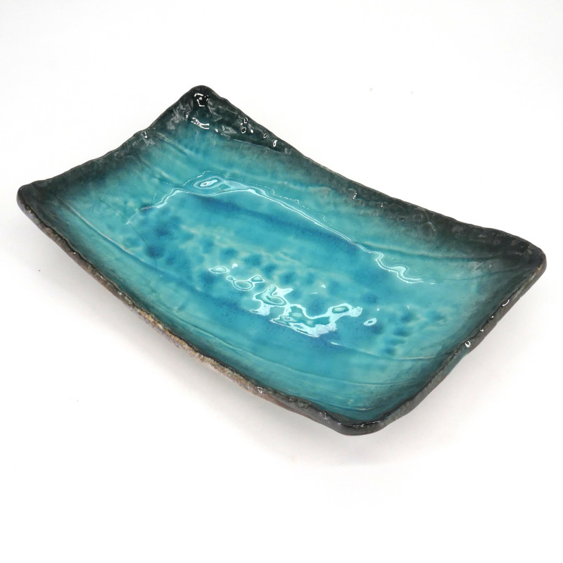 Piatto rettangolare in ceramica blu giapponese - AOI