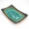 Piatto in ceramica verde giapponese, rettangolare - MIDORI