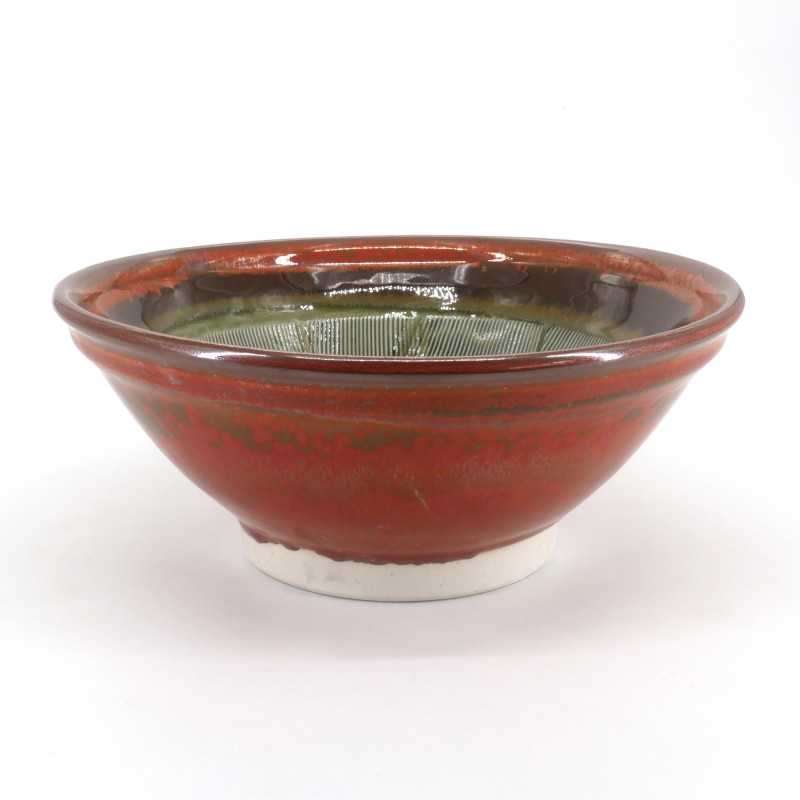 Cuenco suribachi de cerámica japonesa - SURIBACHI - Rojo