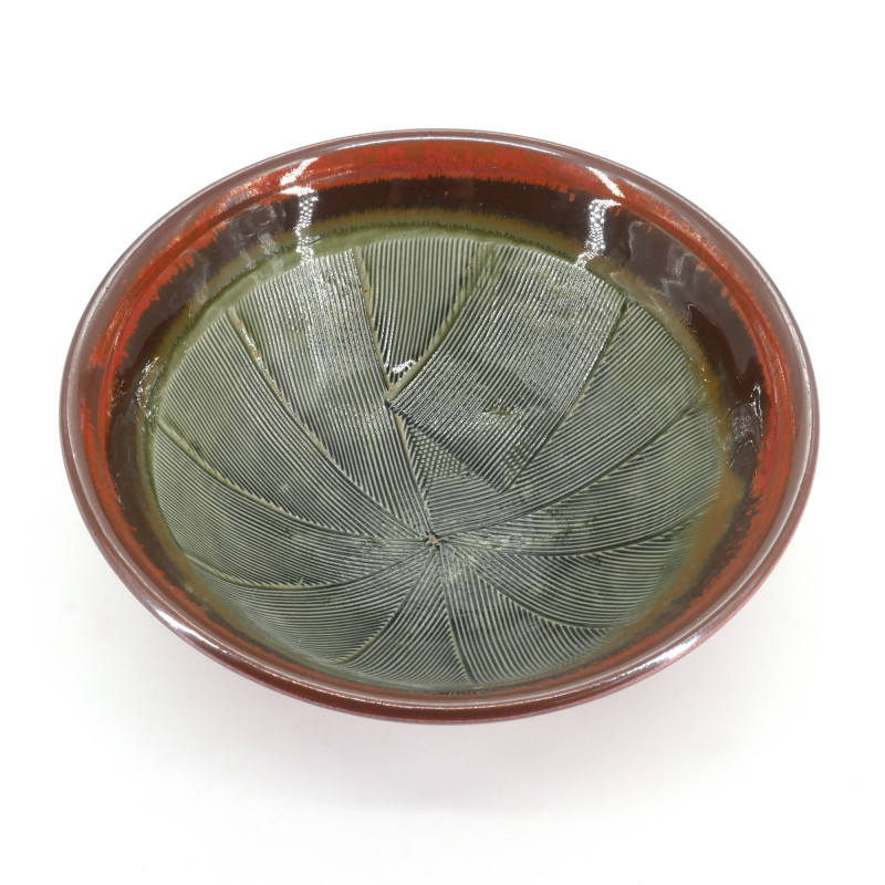 Japanese ceramic suribachi bowl - SURIBACHI - red