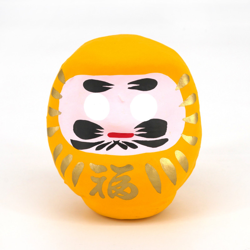 Bambola giapponese, protezione, DARUMA, giallo