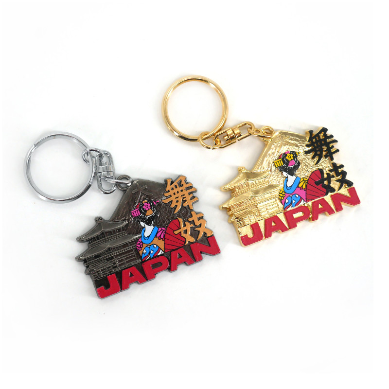 Porte-clés japonais métallique, MAIKO, Geisha