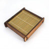 Plato de madera para fideos japoneses, ZARU, estera de bambú