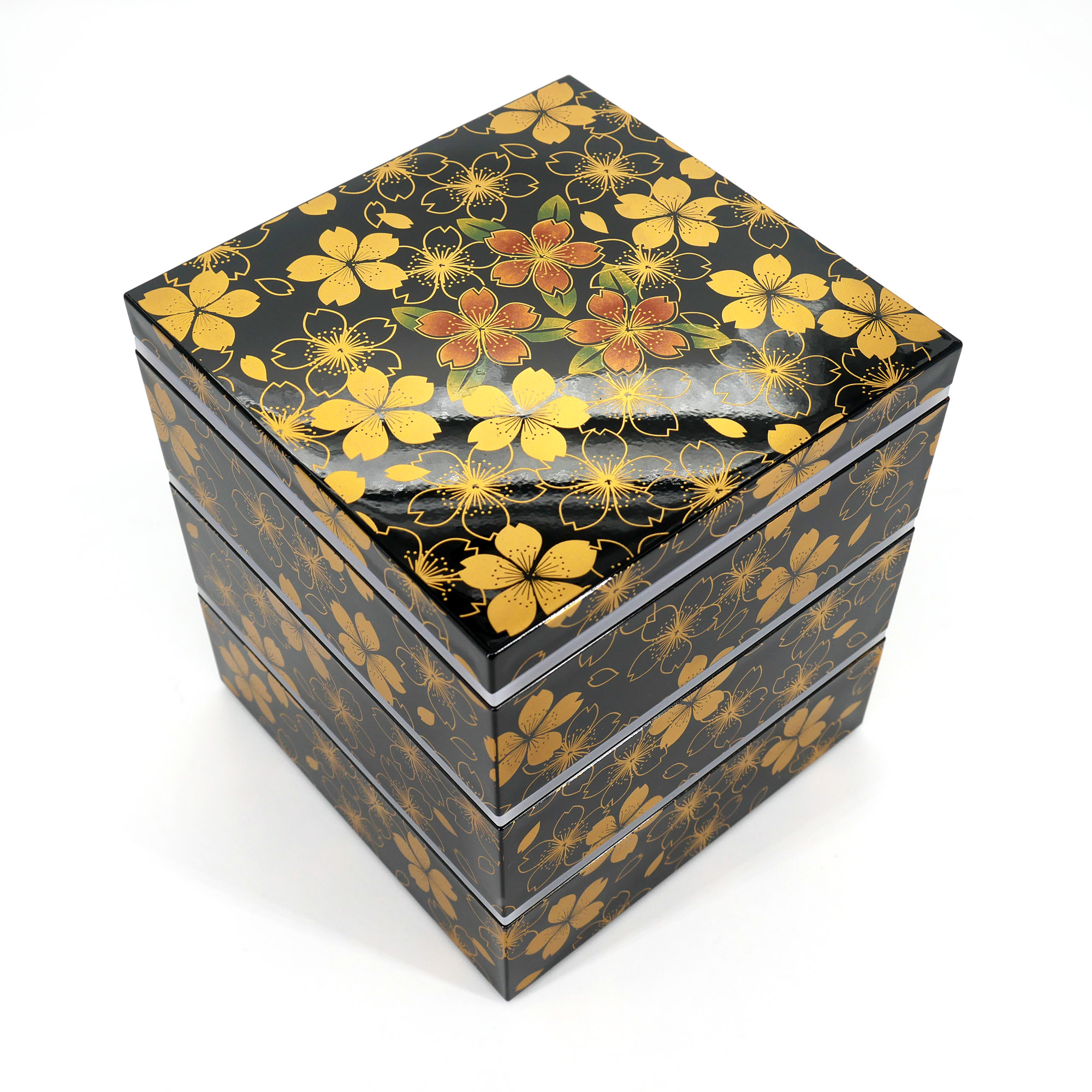 black and gold lunch box