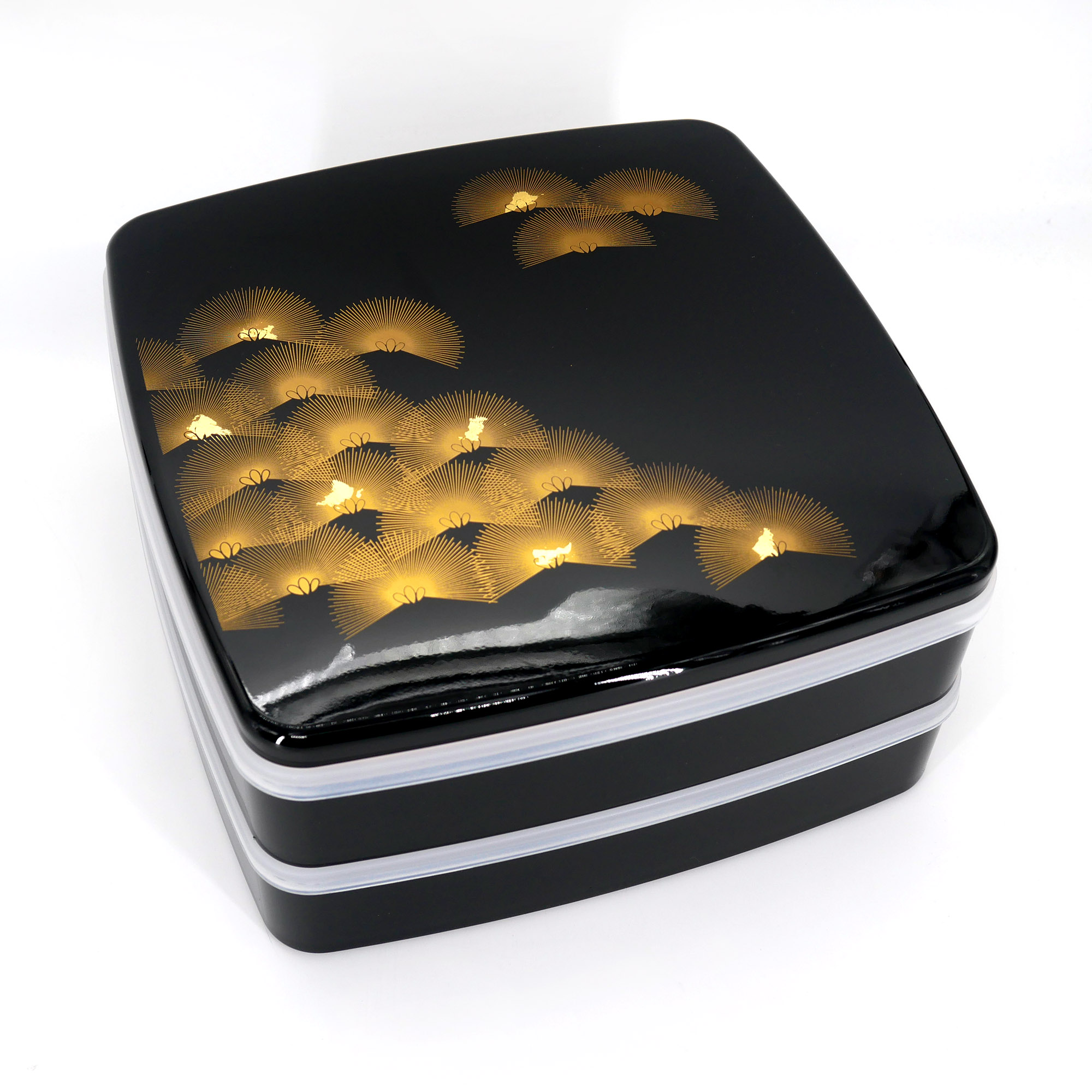 black and gold lunch box