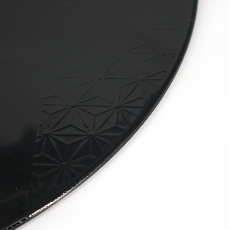 Mantel individual japonés de resina negra, ASANOHA