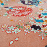 Tessuto chirimen in poliestere rosa giapponese con motivo di fiori di ciliegio, SAKURA, realizzato in Giappone larghezza 112 cm