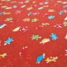 Tessuto giapponese in cotone rosso con motivo tartaruga, KAME, realizzato in Giappone larghezza 112 cm x 1m