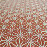 Tejido de algodón rojo japonés con patrón de asanoha, ASANOHA, hecho en Japón, ancho 112 cm x 1m