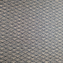 Tessuto giapponese in cotone blu con motivo a onde, SEIGAIHA, realizzato in Giappone larghezza 112 cm x 1m