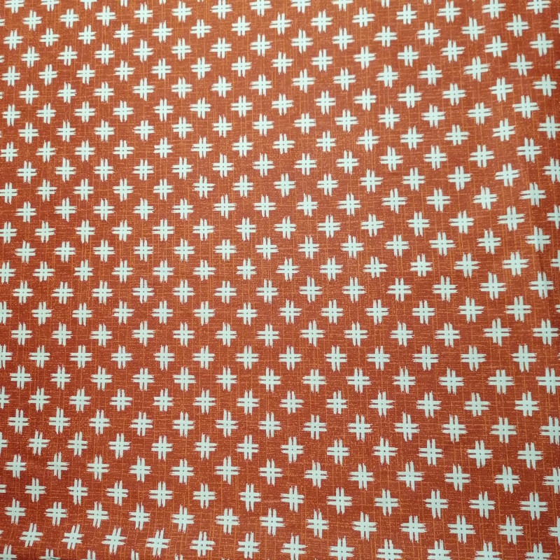 Tessuto giapponese in cotone rosso con motivo a pozzetto, IGETA, realizzato in Giappone larghezza 112 cm x 1m