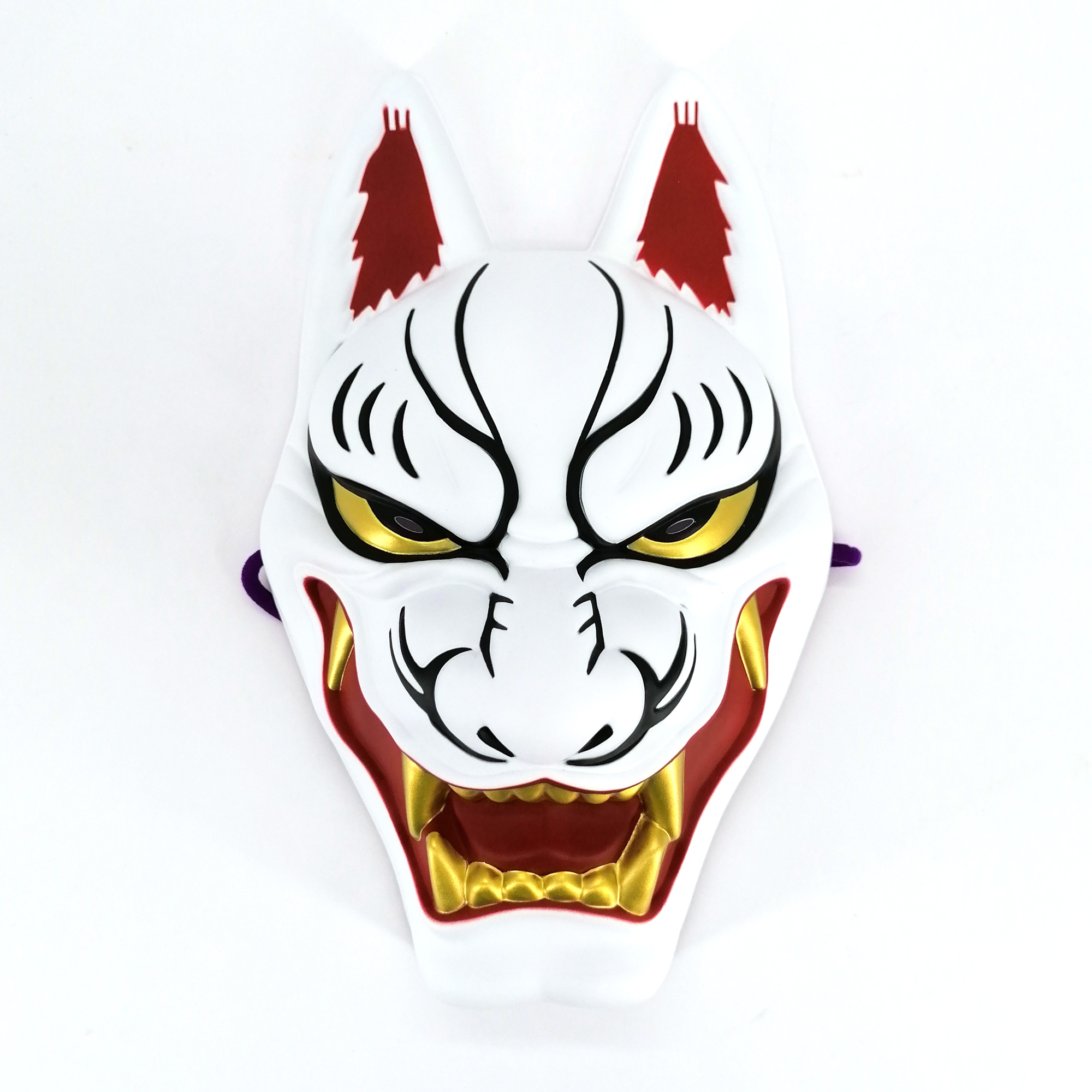 Maschera tradizionale giapponese di volpe, KITSUNE OSORE, bianca