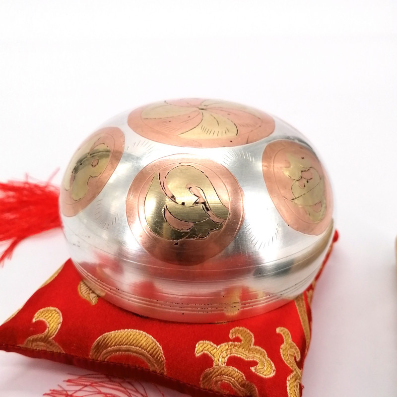 Klare tibetische Schale mit Mantra 9 cm