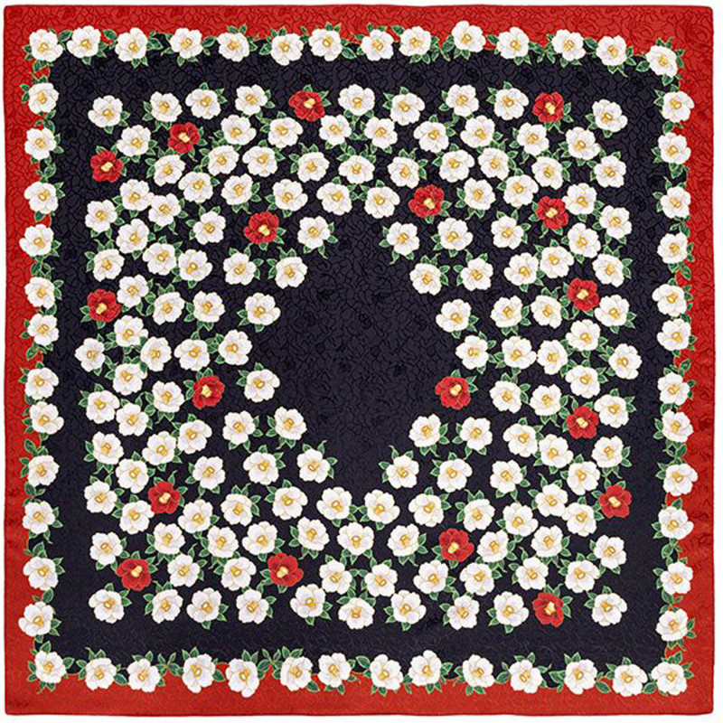 Japanisches Polyester-Furoshiki, TSUBAKI, rot