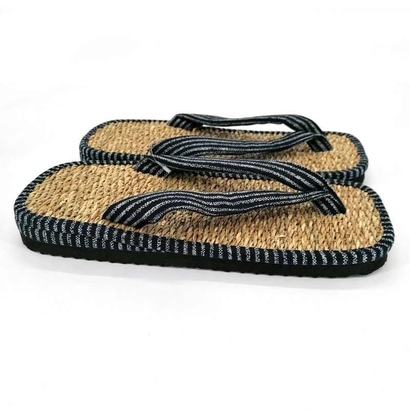 pair of Japanese sandals zori seagrass, LINE