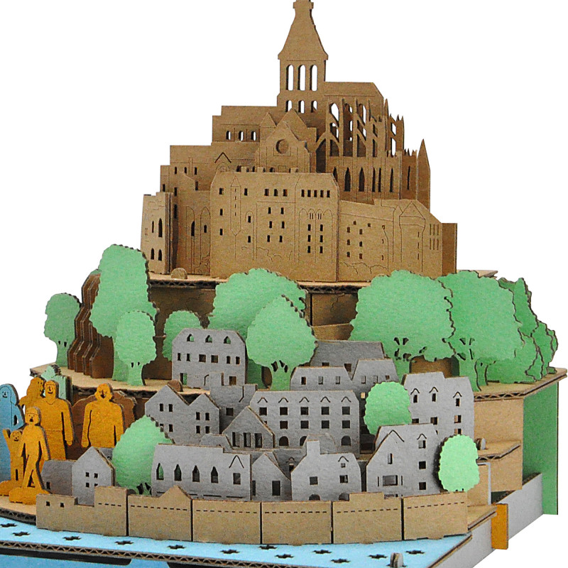 Mini maquette en carton, MONT-SAINT-MICHEL, Mont-Saint-Michel