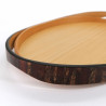 Small oval tray in cherry bark and Akita cedar, KASANEGASANE