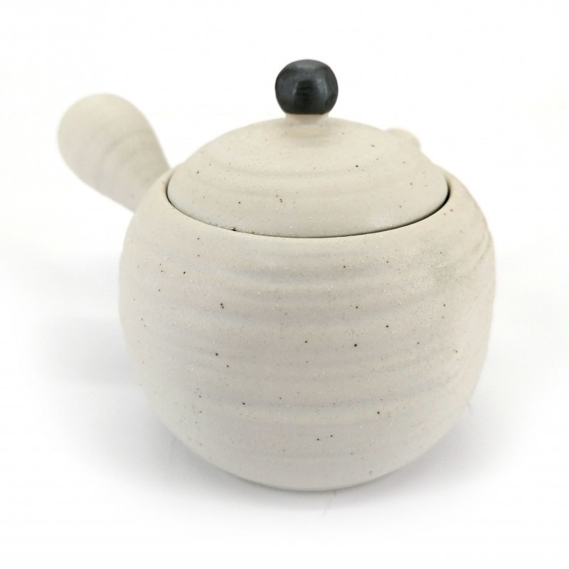 Tetera de cerámica japonesa, SHIROMARU, blanco