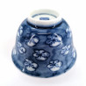 Taza azul de té japonesa de ceramica, UME flores azules