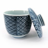 Bol à thé japonais Chawanmushi avec couvercle  AOJIRO bleue