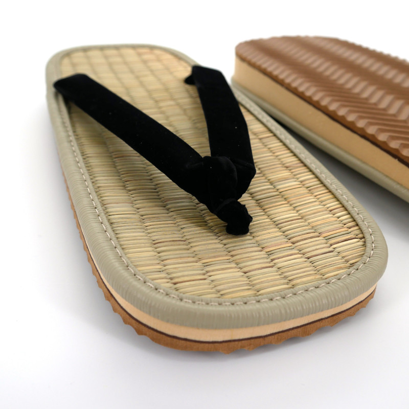 par de sandalias japonesas zori, ZORI BK, negro