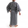 yukata kimono japonés algodón azul, CHEN, cadena
