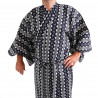 japanischer herren blauer Yukata-Kimono, CHEN, Kette