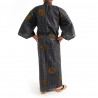 japanischer herren schwarzer Yukata – Kimono, KOIN, alte Stücke