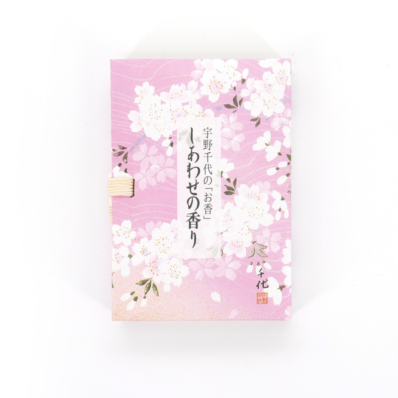 Piccolo libro, 36 bastoncini di incenso, SHIAWASE, fiori di ciliegio