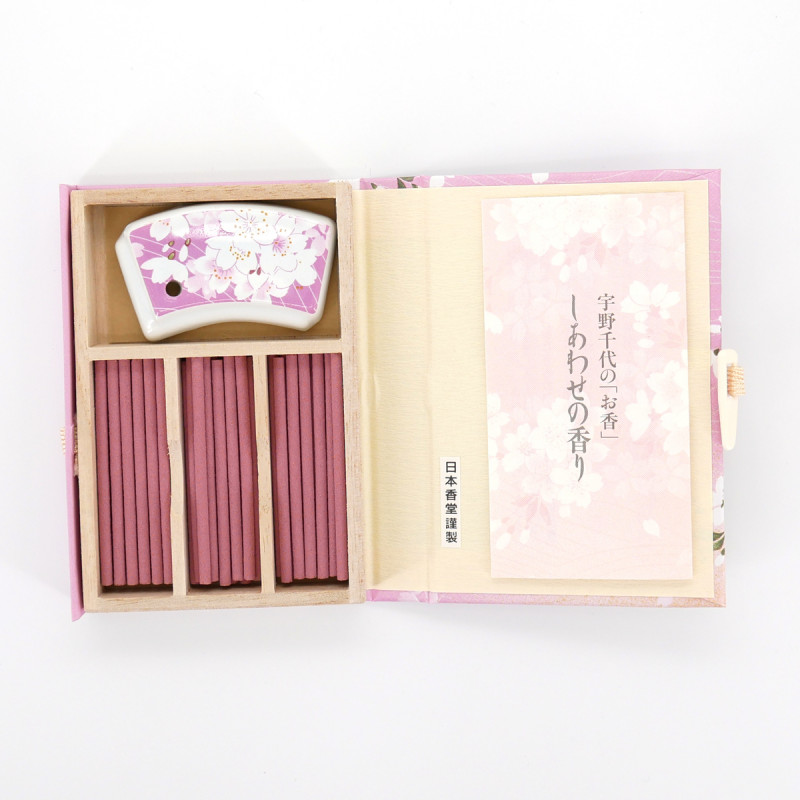 Small Book, 36 incense sticks, SHIAWASE, Cherry blossoms