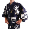 japanischer herren blauer Yukata – Kimono, SUMO, blau