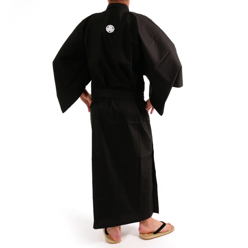 kimono nero giapponese per gli uomini, AOI, Stemma giapponese