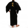japanischer herren schwarzer kimono, KAMIKAZE, kanji