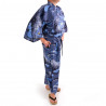 kimono yukata traditionnel japonais bleu en coton mont fuji pour homme