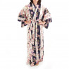yukata japonés kimono algodón azul, GEISHA, azul