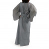 Japanese traditional blue navy grey cotton yukata kimono stripe for ladies