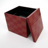 Large japanese lunch box, ICHIMATSU, Red checkerboard