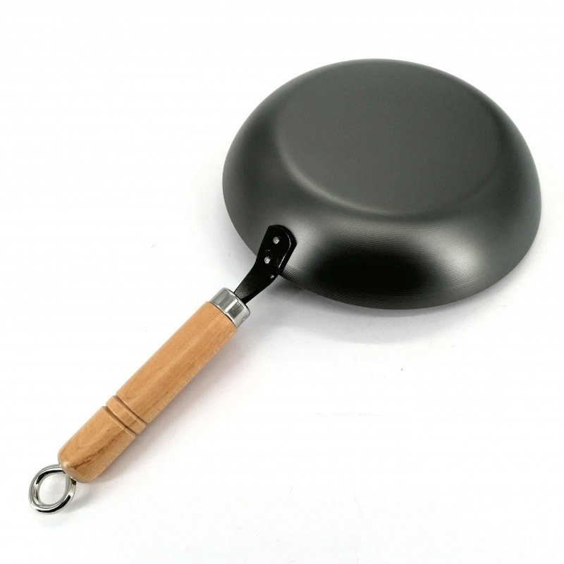 Poêle à frire en acier avec manche en bois 20 cm