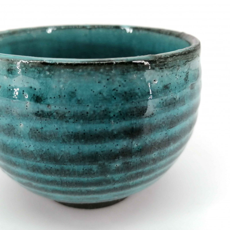tasse bleue turquoise japonaise BURUKOHIKI en céramique