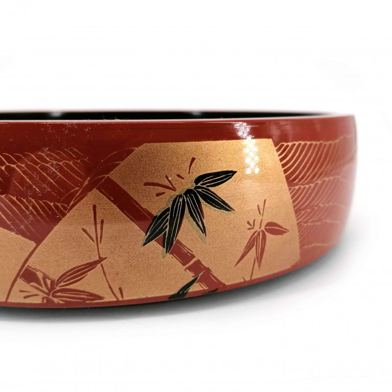 Large resin tray for sushi, red and gold - MOMIJI