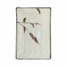 Kleine rechteckige japanische Keramikplatte, weiß, Schilfmuster, ASHI