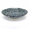 Japanese ceramic ramen bowl, blue and white, KARAKUSA