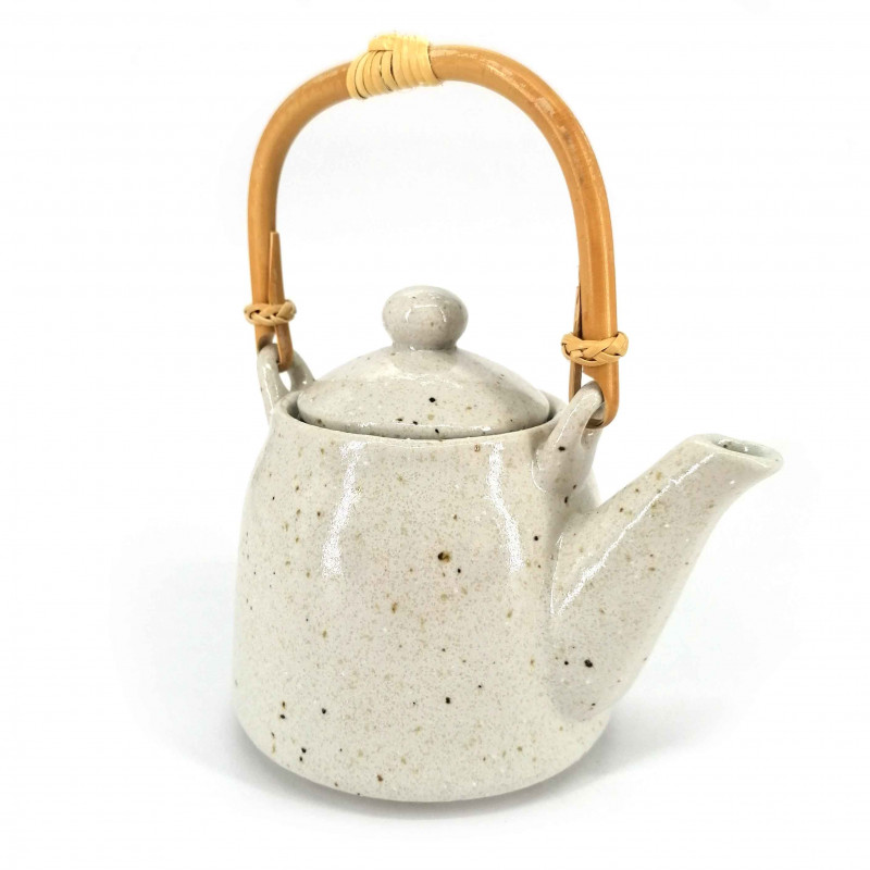 Japanische Keramik-Teekanne, emailliertes Interieur, herausnehmbarer Filter, weiß, ANATA NO ISHI