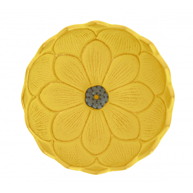 Quemador de incienso japonés de hierro fundido amarillo, IWACHU LOTUS, flor de loto