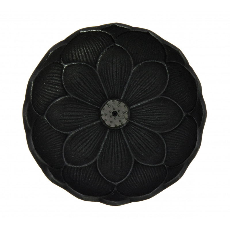 Quemador de incienso japonés de hierro fundido negro, IWACHU LOTUS, flor de loto