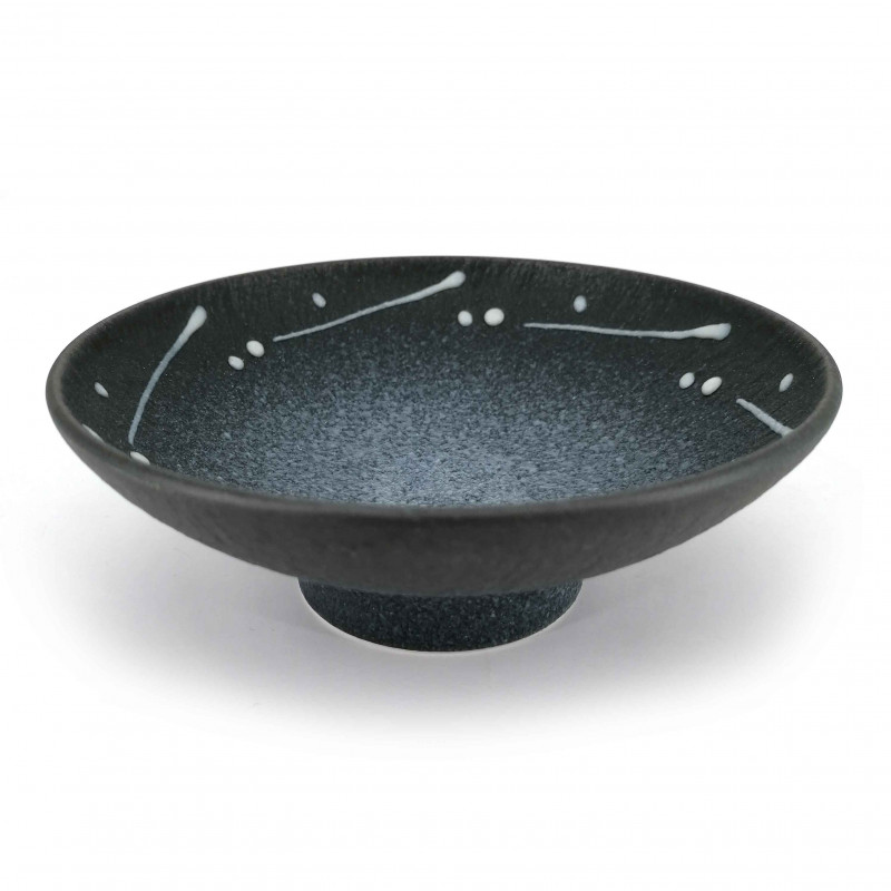 Japanese bowl in raw ceramic, blue gray, KIMO I